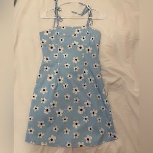 Floral Tie Strap Mini Dress